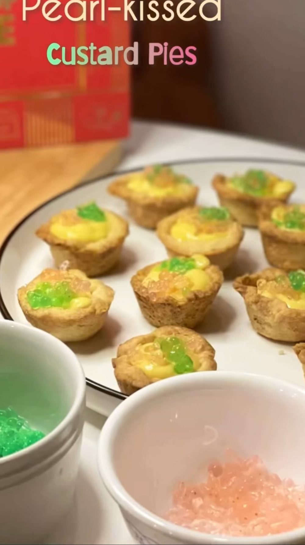 Pearl-kissed Custard Pies